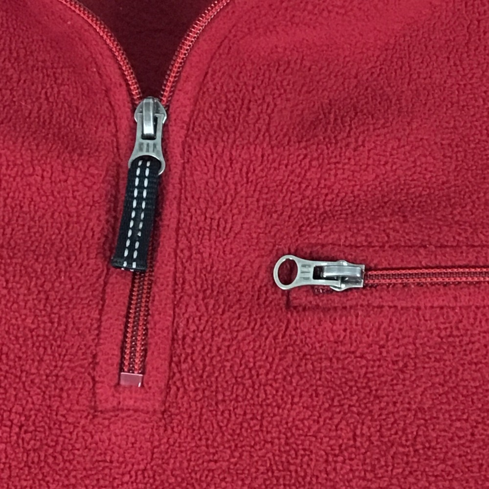 Gap Vintage 1/4 Zip Fleece Men's L  50" Pullover Sweatshirt Red Long Sleeve Y2k - Picture 6 of 10
